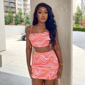 Orange swirl set
